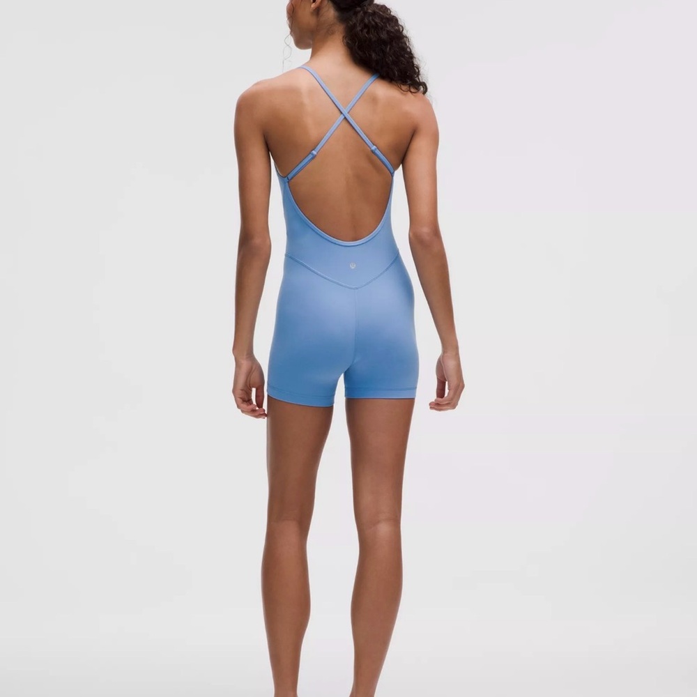 Lululemon Athletica Blue Cross-Back Bodysuit